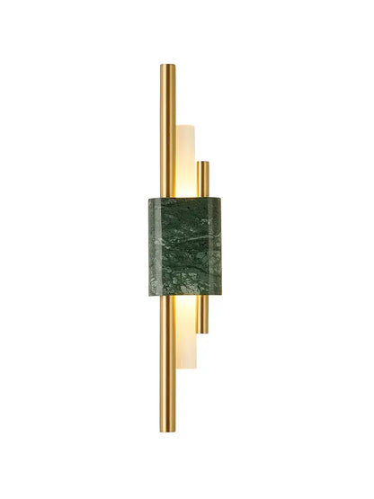 Modern green marble and gold wall lamp with dark green marble band and warm ambient lighting for light luxury decorbites light luxury