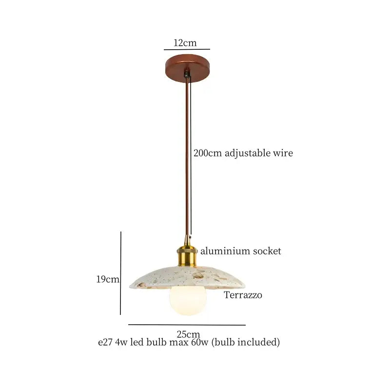 Modern green marble led pendant light with terrazzo shade brass finish and adjustable wire for kitchen lighting decorbites green marble