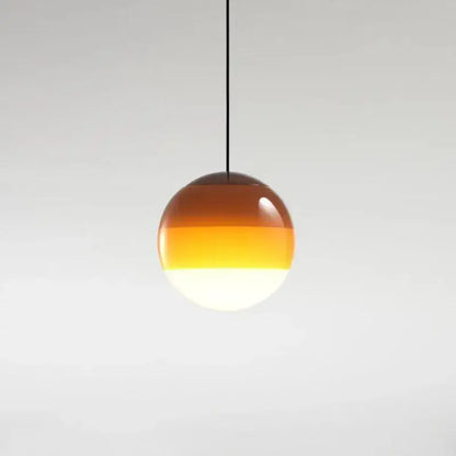 Modern green and white glass ball led pendant with amber to warm yellow glass for dining room decorbites lighting