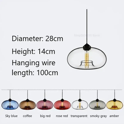 Clear glass pendant lights with black metal fixture and exposed filament bulb for decorbites colorful stained glass decor