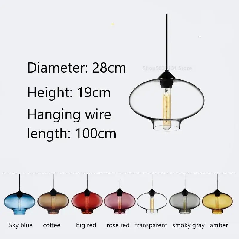 Modern hand blown colorful stained glass pendant lights featuring a clear teardrop glass shade with exposed bulb decorbites colorful stained pendant lights for kitchen decor