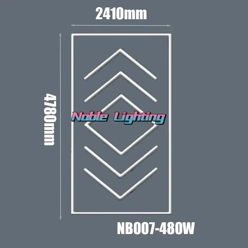 Modern hexagon honeycomb led garage ceiling light in white with geometric concentric arrow design by noble lighting nb007-480w decorbites hexagon honeycomb