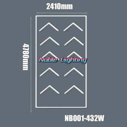 Modern hexagon honeycomb led garage ceiling light with white panel and arrow-shaped fixtures 2410mm by 4780mm decorbites hexagon honeycomb