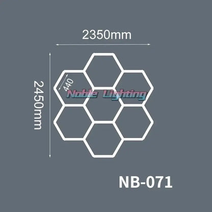 Modern white and gray decorbites hexagon led ceiling light fixture 2350mm by 2450mm with 440mm single cell model nb-071
