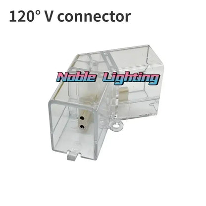 Clear plastic 120° v connector with beige electrical parts for decorbites hexagon led ceiling light in white and gray design