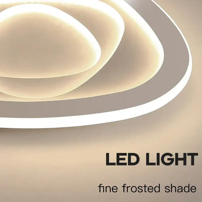 Modern hexagonal gold luxury led ceiling chandelier with soft glowing rings and frosted shade for living room decorbites gold luxury