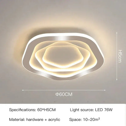 Modern hexagonal gold luxury led ceiling chandelier with layered glowing rings and sleek acrylic finish for living room decorbites gold luxury