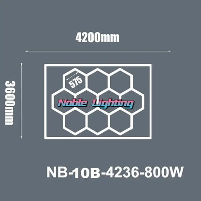 Noble lighting nb-10b-4236-800w modern honeycomb hexagon led ceiling panel light with 575mm diagonal hexagon led design