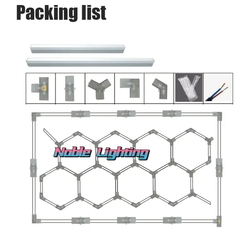 Modern honeycomb hexagon led ceiling light with silver metallic frame and interconnected joints by decorbites hexagon led