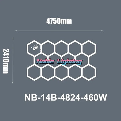 Modern honeycomb hexagon led ceiling light by noble lighting model nb-14b-4824-460w white decorbites hexagon led panel
