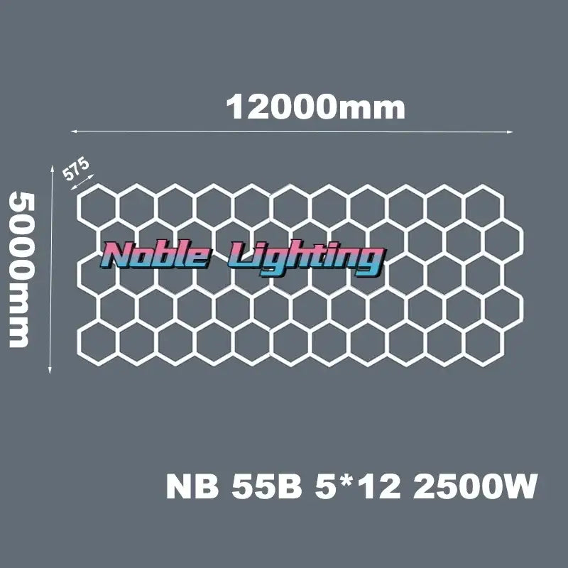 Modern honeycomb white hexagon led ceiling light panel 12000mm by 5000mm with 575mm spacing decorbites hexagon led