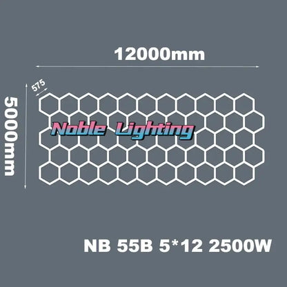 Modern honeycomb white hexagon led ceiling light panel 12000mm by 5000mm with 575mm spacing decorbites hexagon led