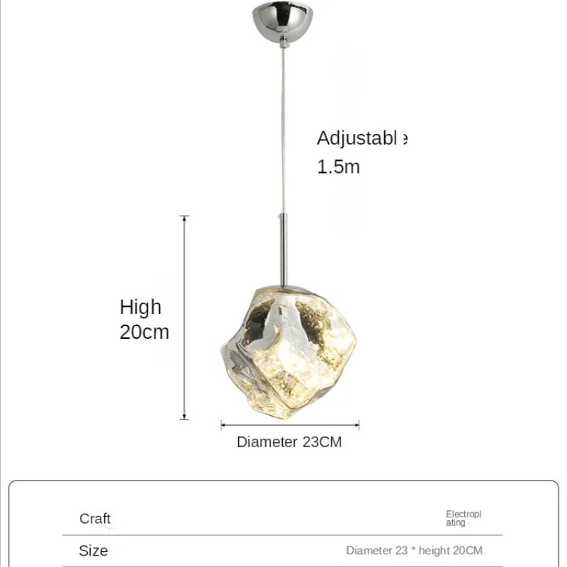 Modern Ice Glass Pendant Light - Decorbites