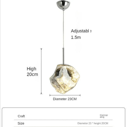 Modern Ice Glass Pendant Light - Decorbites