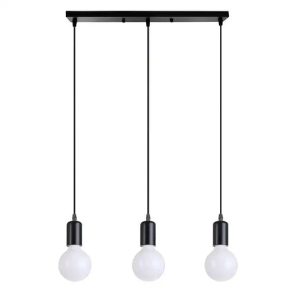 Modern industrial black cage pendant light with three frosted glass bulbs for dining room decorbites cage pendant light