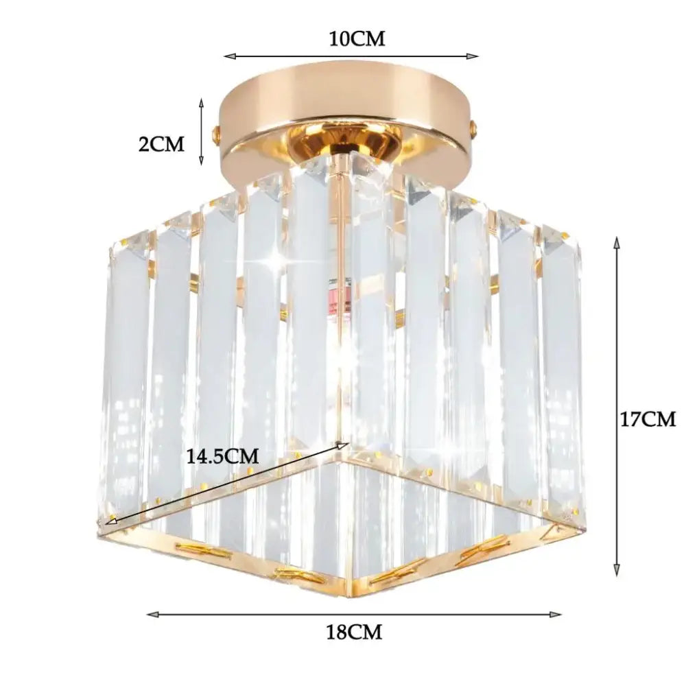 Modern industrial black crystal ceiling chandelier with gold-toned metal and clear crystal prisms by decorbites crystal ceiling