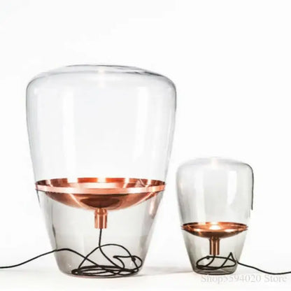 Modern industrial copper glass balloons floor lamp with clear glass and copper accents for stylish living room decorbites floor lamp