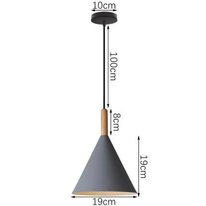 Modern industrial gray and black pendant light with wooden accent and metal hardware for living room decorbites industrial gray