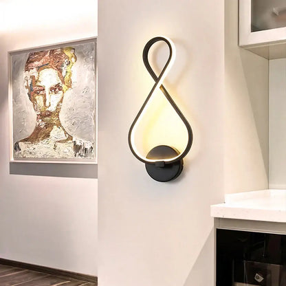 Modern infinity black led wall light with sleek black frame and warm glowing light for living room decorbites led wall decor