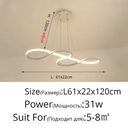 Modern infinity loop gold led pendant light with sleek white frame and glowing bands ideal for dining room decorbites gold led