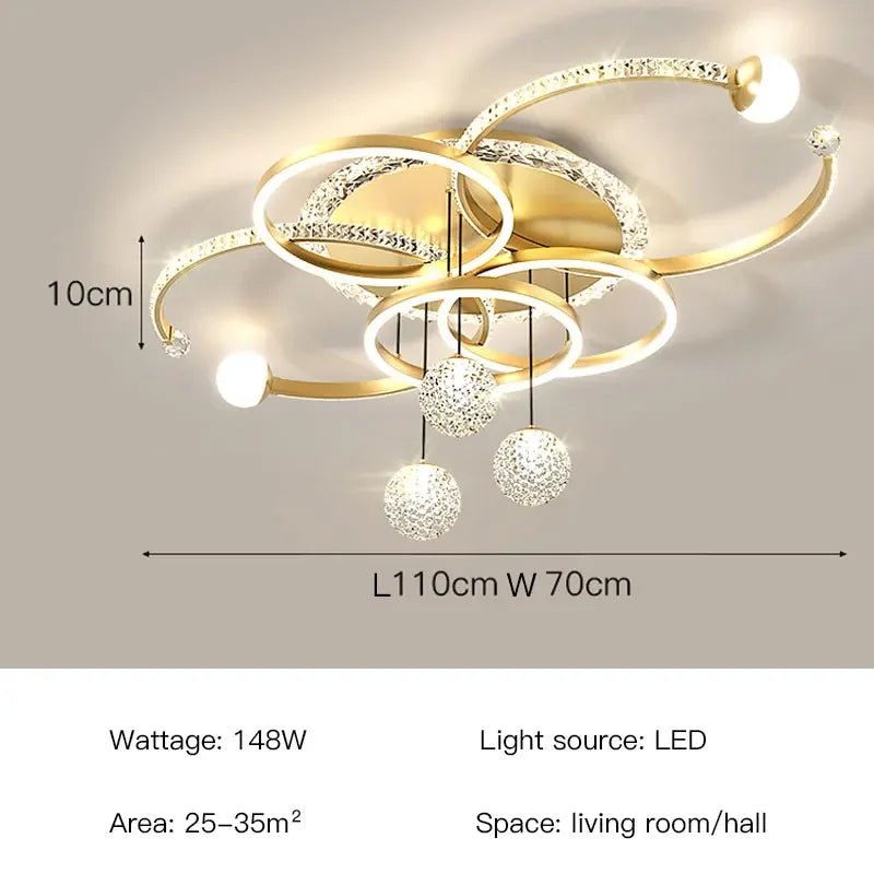 Modern Iron and Acrylic LED Pendant Chandelier - Decorbites