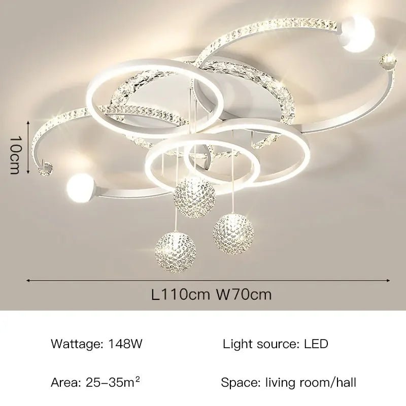 Modern Iron and Acrylic LED Pendant Chandelier - Decorbites