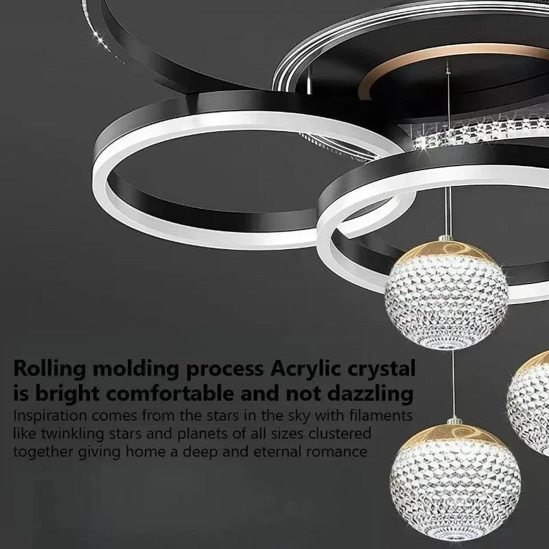 Modern Iron and Acrylic LED Pendant Chandelier - Decorbites