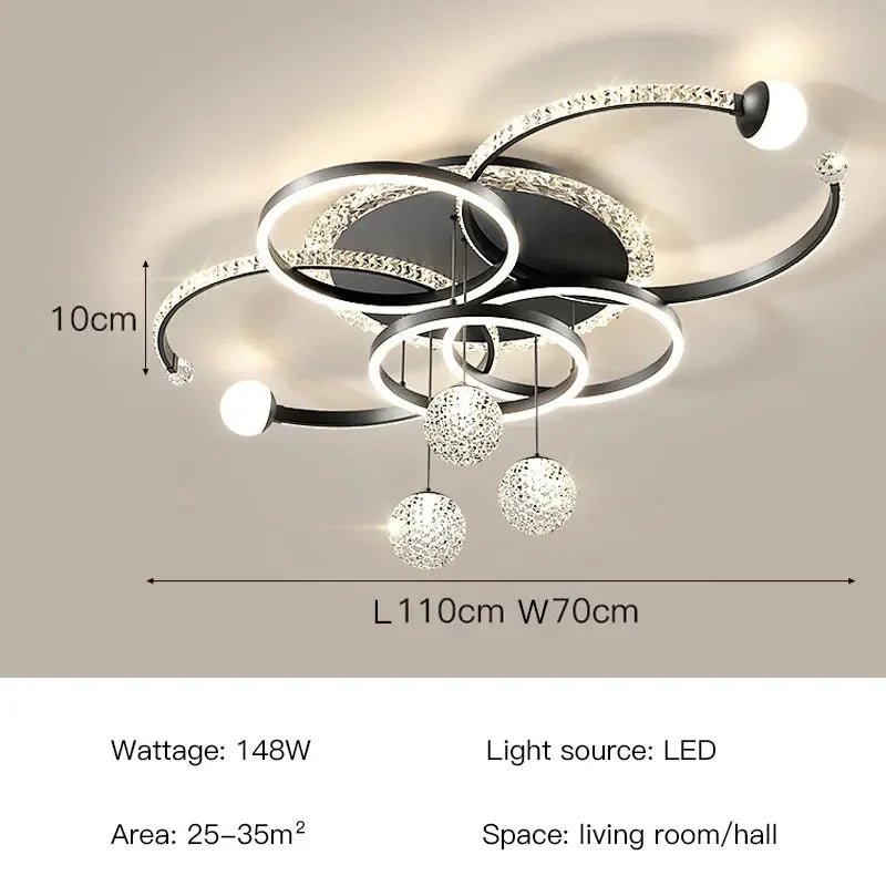 Modern Iron and Acrylic LED Pendant Chandelier - Decorbites