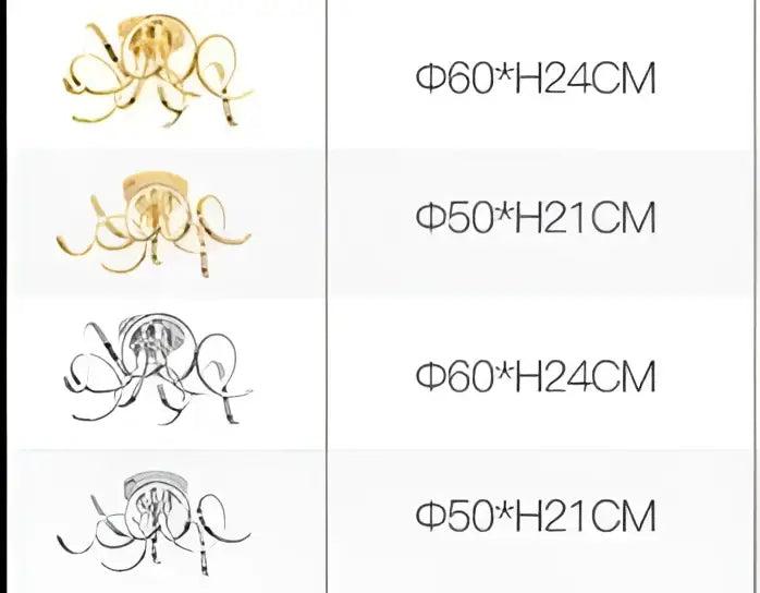 Gold-colored octopus-shaped decorbites led modern iron crystal pendant light with polished aluminum acrylic body material