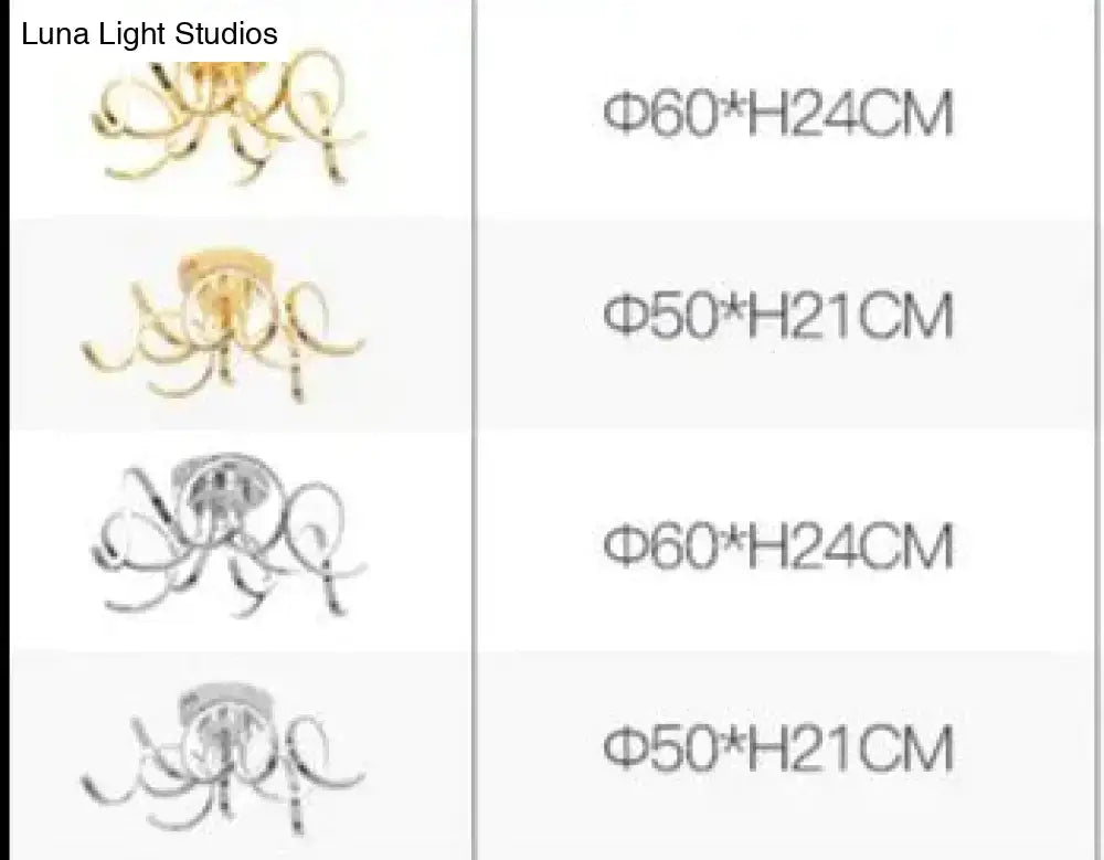 Gold and silver ornate chandelier fixtures with intricate swirling designs featuring led modern iron body material