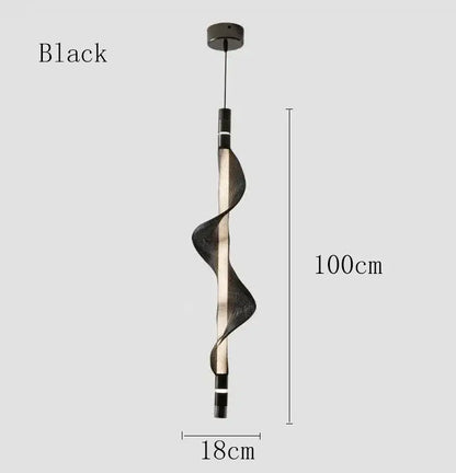 Black spiral italian style pendant light with metallic finish for modern kitchen and dining room decorbites italian style