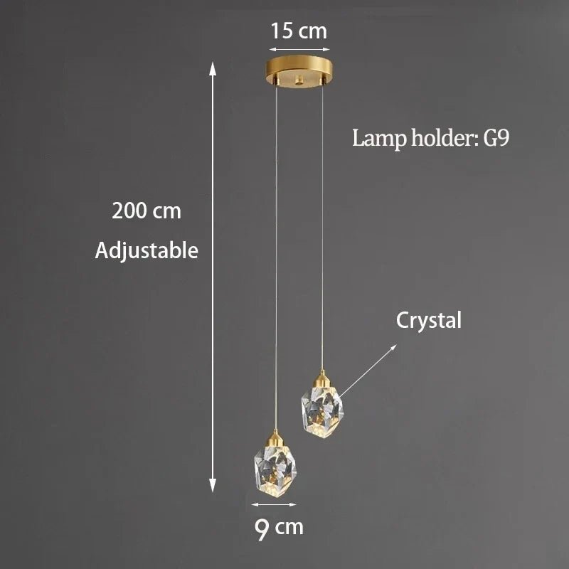 Modern K9 Crystal Linear Pendant Light - Decorbites