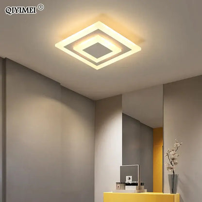 Modern layered geometric led ceiling light with black trim, warm white illumination, and sleek metallic edges for living room decorbites led ceiling