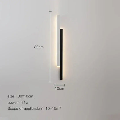 Modern led black wall lamp set featuring a minimalist black and white design with warm gold glow for living room decorbites led black wall lamp