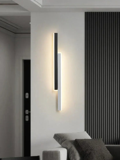Modern led black wall lamp set for living room with sleek minimalist design and warm gold ambient light decorbites led black