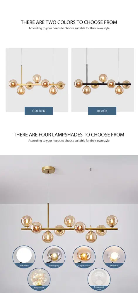Gold-toned modern chandelier with spherical glass lampshades and sleek metallic frame in DecorBites 9-light head ring chandelier