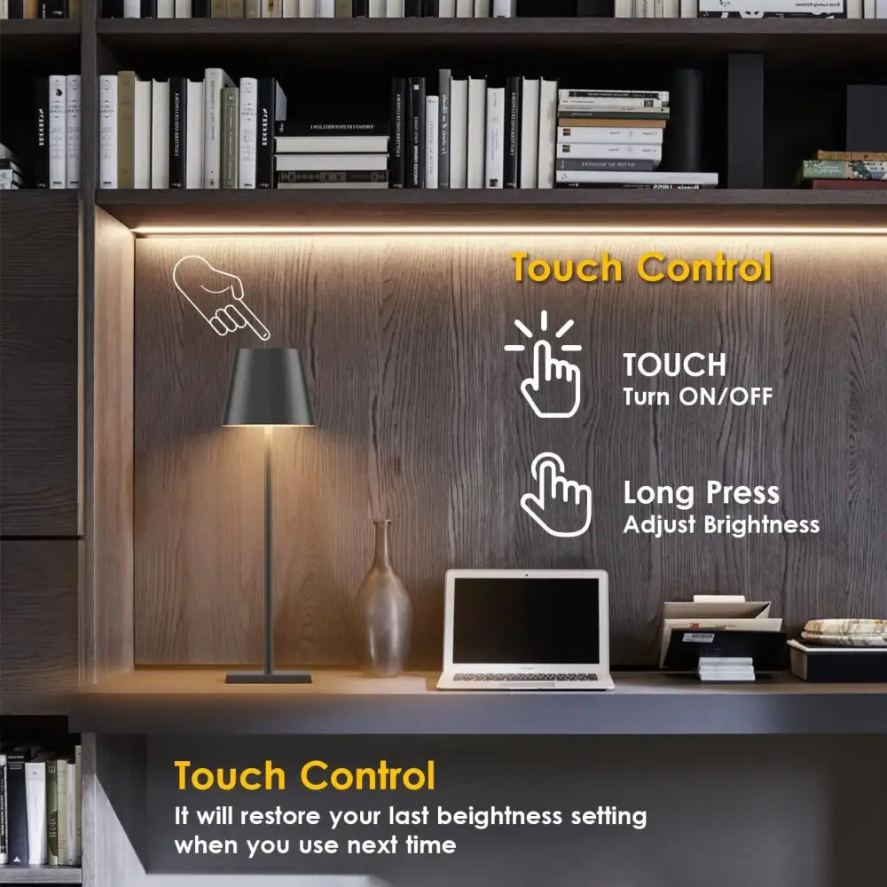 Modern led mosaic table lamp with wireless charger featuring a sleek black matte finish and adjustable height stand