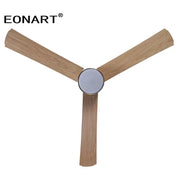 Eonart ceiling fan with three light brown wooden blades and silver circular hub modern 40 inch led ceiling fan remote control