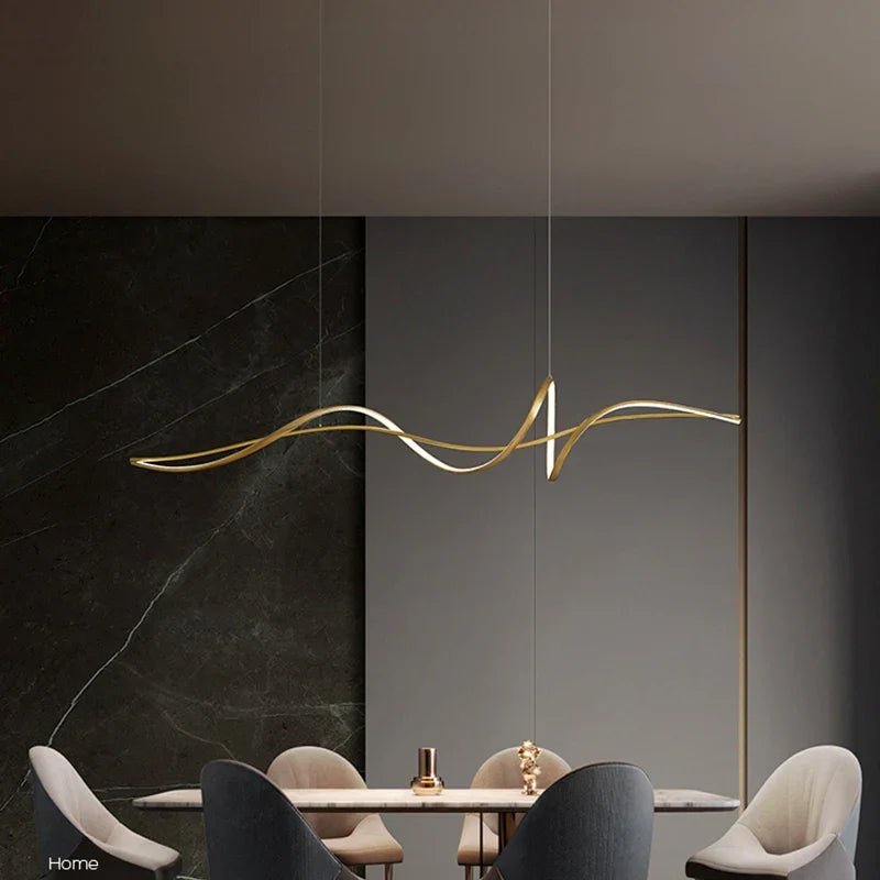 Modern Linear Acrylic Pendant Light in Gold or White - Decorbites
