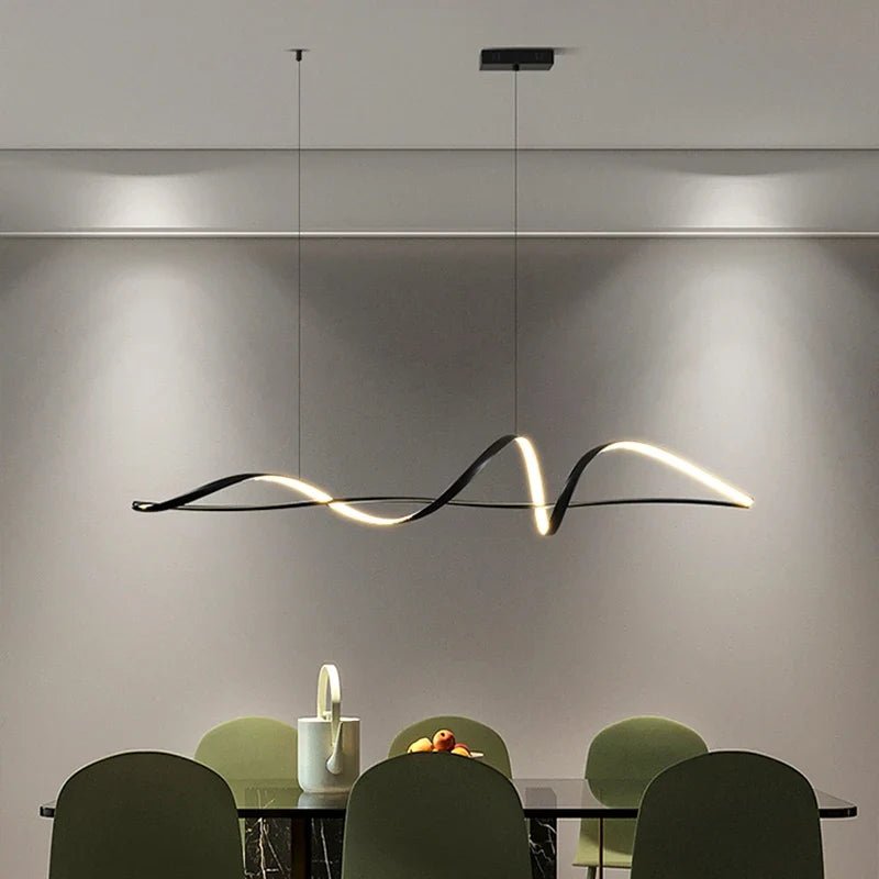 Modern Linear Acrylic Pendant Light in Gold or White - Decorbites