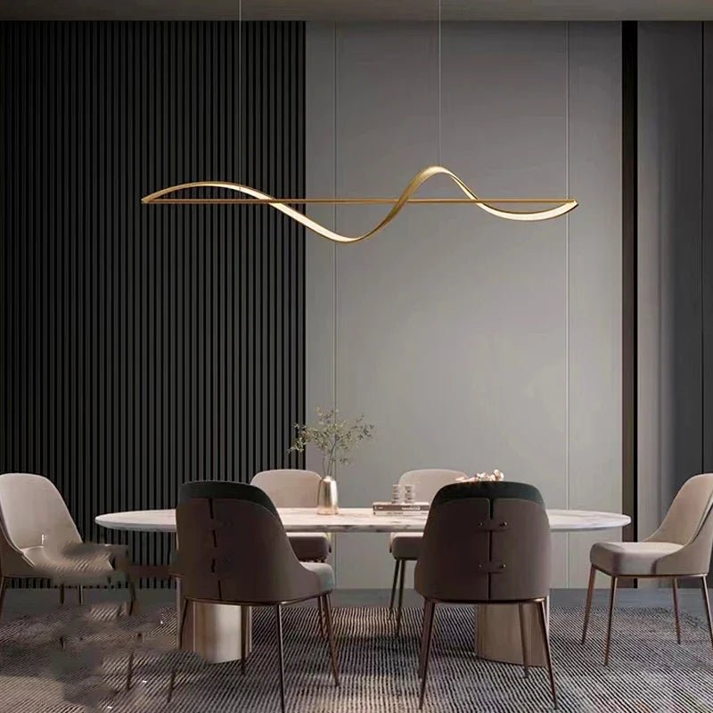Modern Linear Iron And Acrylic LED Pendant Light - Decorbites