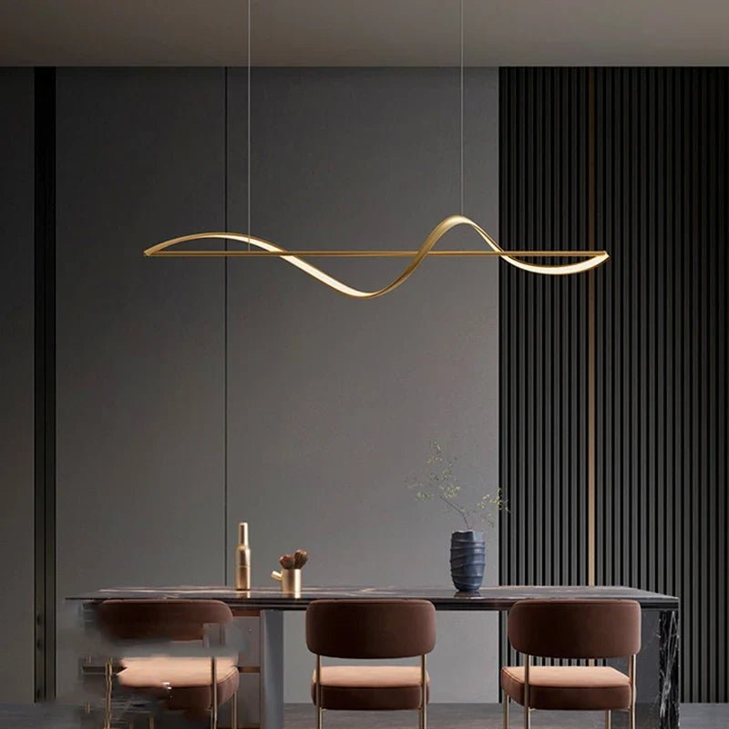 Modern Linear Iron And Acrylic LED Pendant Light - Decorbites