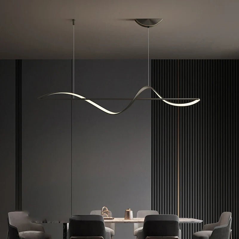 Modern Linear Iron And Acrylic LED Pendant Light - Decorbites