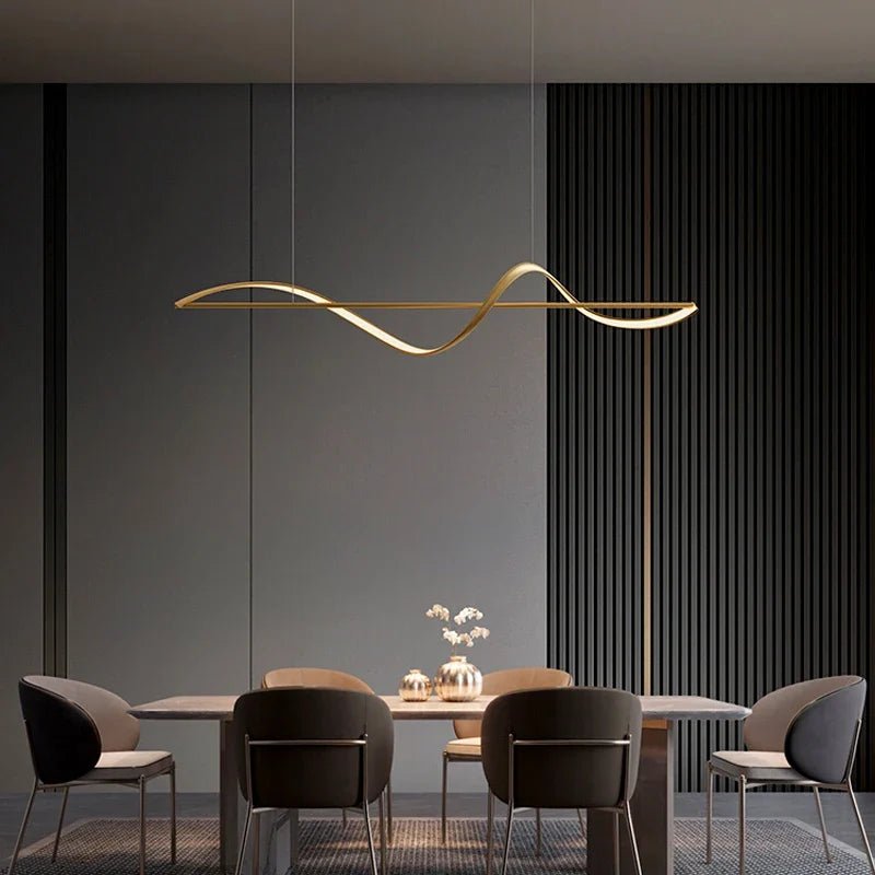 Modern Linear Iron And Acrylic LED Pendant Light - Decorbites