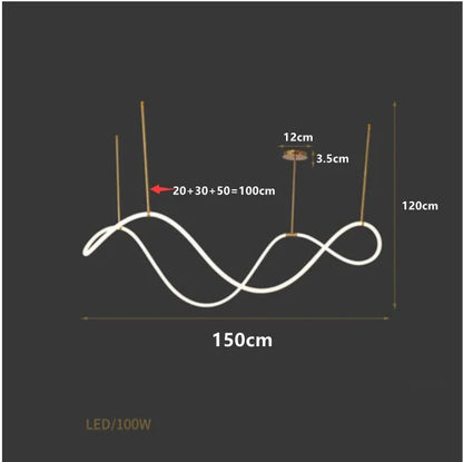 Modern Linear Stainless Steel LED Pendant Light - Decorbites