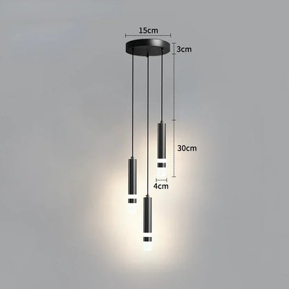 Modern Long Double Spotlight Pendant Light in Black/Gold