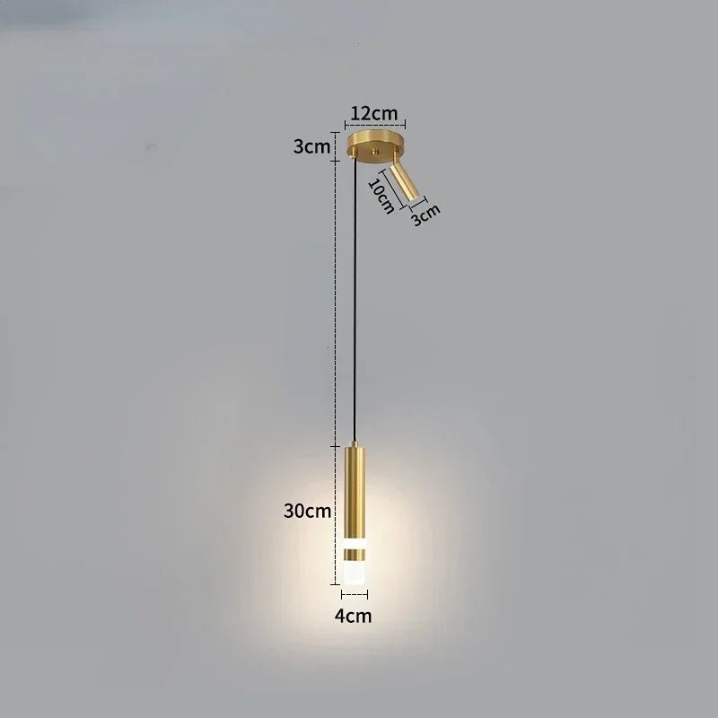 Modern Long Double Spotlight Pendant Light in Black/Gold - Decorbites