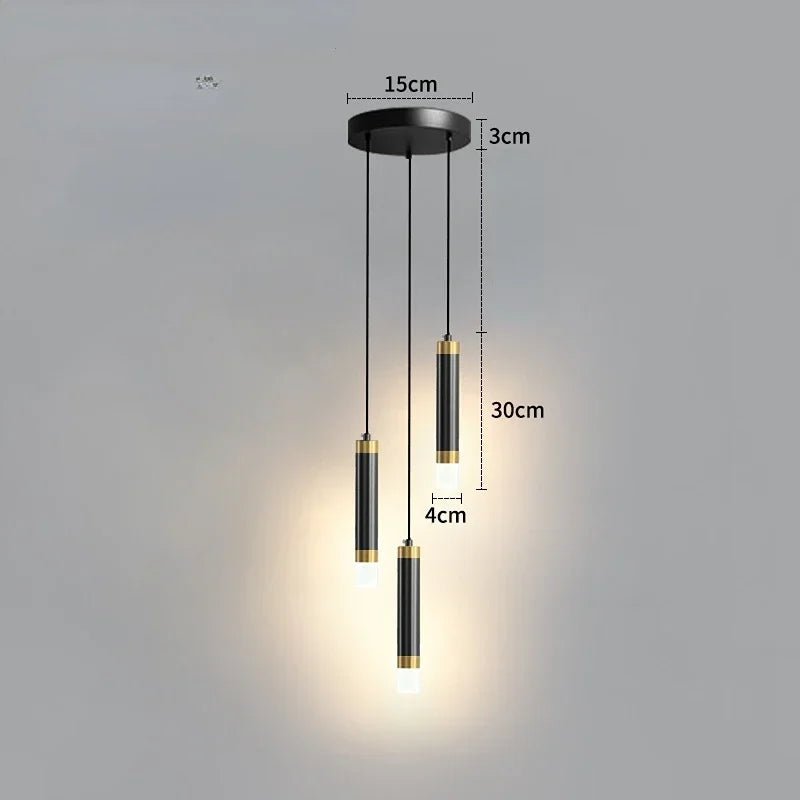 Modern Long Double Spotlight Pendant Light in Black/Gold - Decorbites