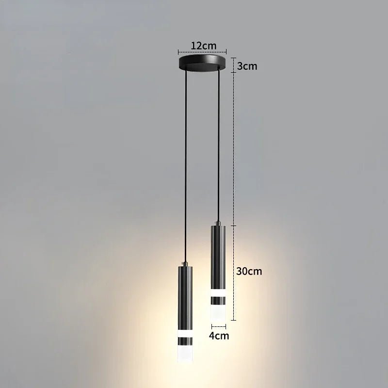 Modern Long Double Spotlight Pendant Light in Black/Gold - Decorbites