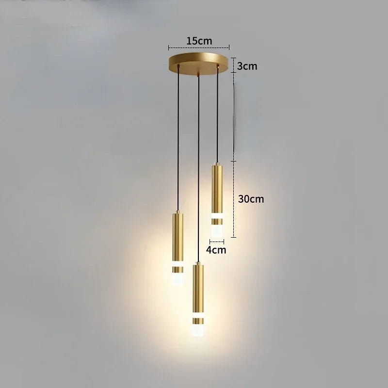Modern Long Double Spotlight Pendant Light in Black/Gold - Decorbites